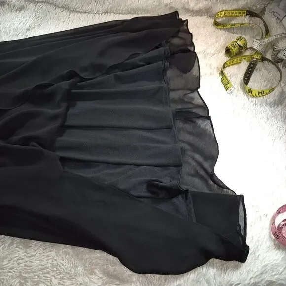 Metaphor Black Empire Waist V-Neck Sleeveless Flowy Midi Dress 2 Piece Set 16 - Picture 11 of 16